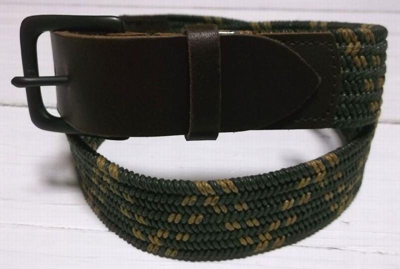 ジェイクルー コットンメッシュベルト 本革レザー オリーブ メンズ J.CREW BELT 001