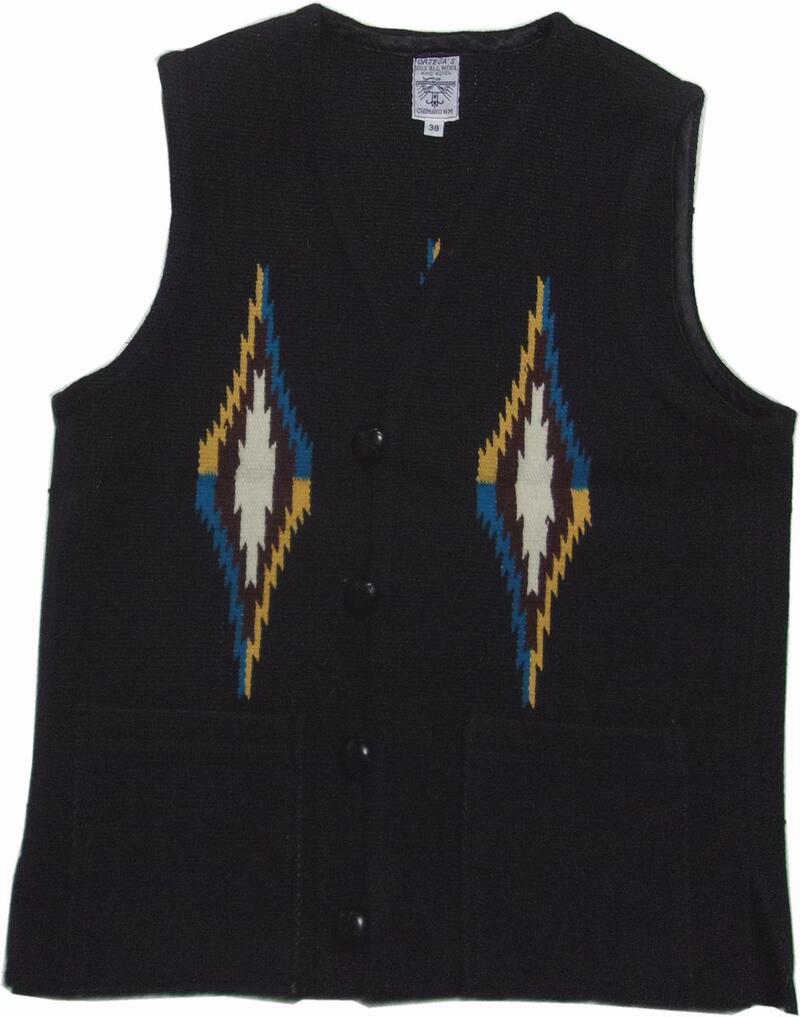 オルテガ チマヨベスト 黒 ブラック ≪38≫ メンズ ORTEGA'S HAND MADE CHIMAYO VEST BLACK 001