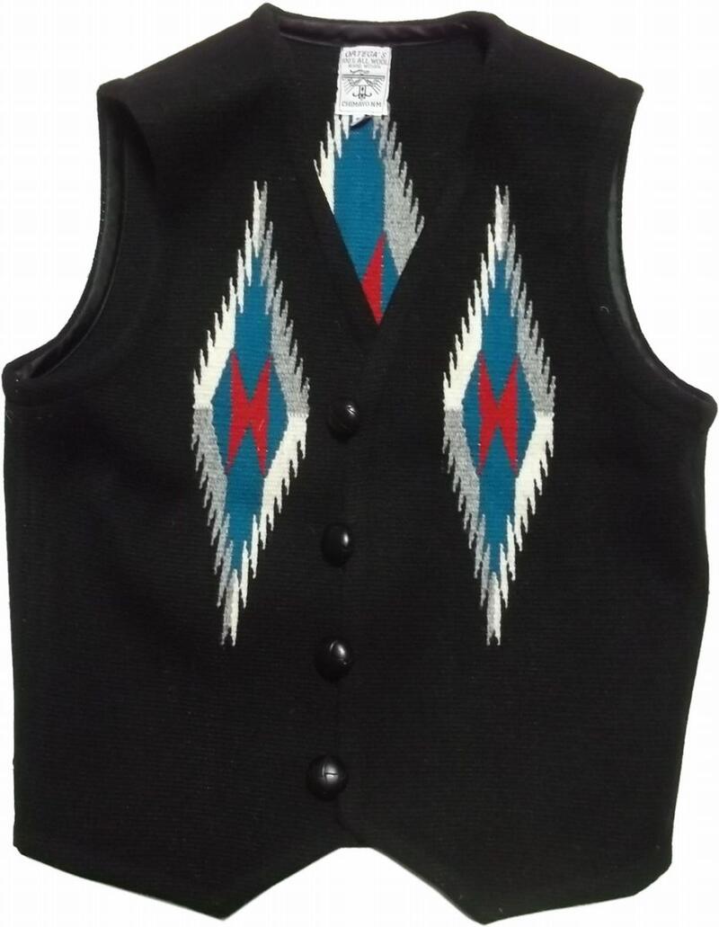 オルテガ チマヨベスト 黒 ブラック ≪36≫ メンズ ORTEGA'S HAND MADE CHIMAYO VEST BLACK 008