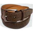 トラファルガー 本革製 レザーベルト 型押し ブラウン メンズ TRAFALGAR LEATHER BELT 007