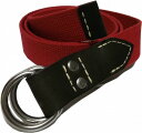 ビルズカーキ 布ベルト 本革製レザー Dリング 赤 レッド メンズ BILLS KHAKIS BELT 001