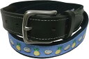ヴィニヤードヴァインズ アメリカ製 本革レザー×キャンバスベルト ブルー メンズ vineyard vines BELT MADE IN USA 052