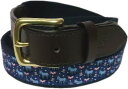 ヴィニヤードヴァインズ アメリカ製 本革レザー×キャンバスベルト ネイビー メンズ vineyard vines BELT MADE IN USA 011