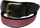 ヴィニヤードヴァインズ アメリカ製 本革レザー×キャンバスベルト ピンク メンズ vineyard vines BELT MADE IN USA 012