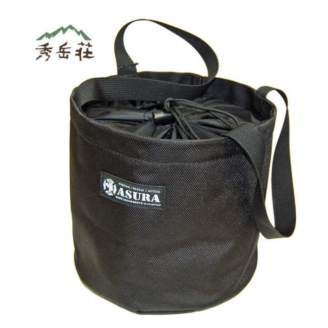 　ギア、ランヤード、プーリー等にマルチに収納できるバッグです。 Color　Black Size　（約）高20cm×径20cm 素材　ポリエステル　100％