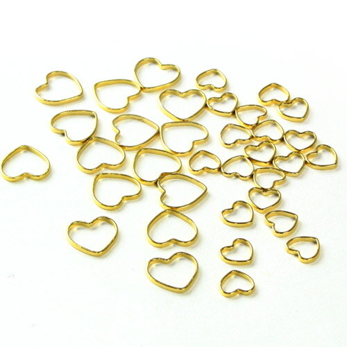ビーズ メタリック メタルパーツ ハートS ハートM ゴールド 【メール便可】｜ビーズ｜パーツ｜メタル｜..