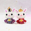 白うさぎのひな根付け | おひなさま ひな祭り うさぎ 根付 ビーズステッチ キット ビーズアクセサリー ハンドメイドキット 手づくりキット