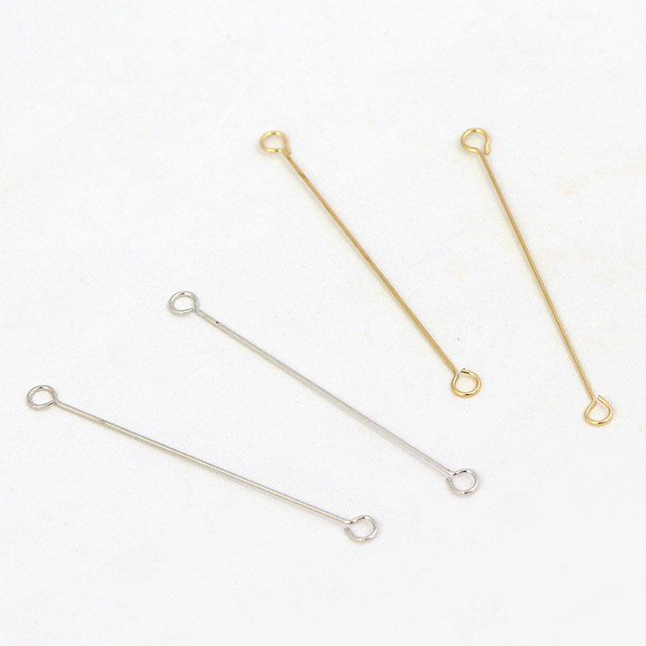 アクセサリー金具 9ピン(ピアノ線) 0.3×25mm シルバー・ゴールド 【メール便可】｜ビーズ｜金具｜パー..