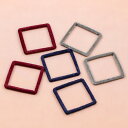 メタルフロッキーパーツ 四角フープ 19×19mm | 秋冬アクセサリーSF パーツ フープ フロッキービーズ ベロア ベルベット フロッキー メタル 秋 冬 ...
