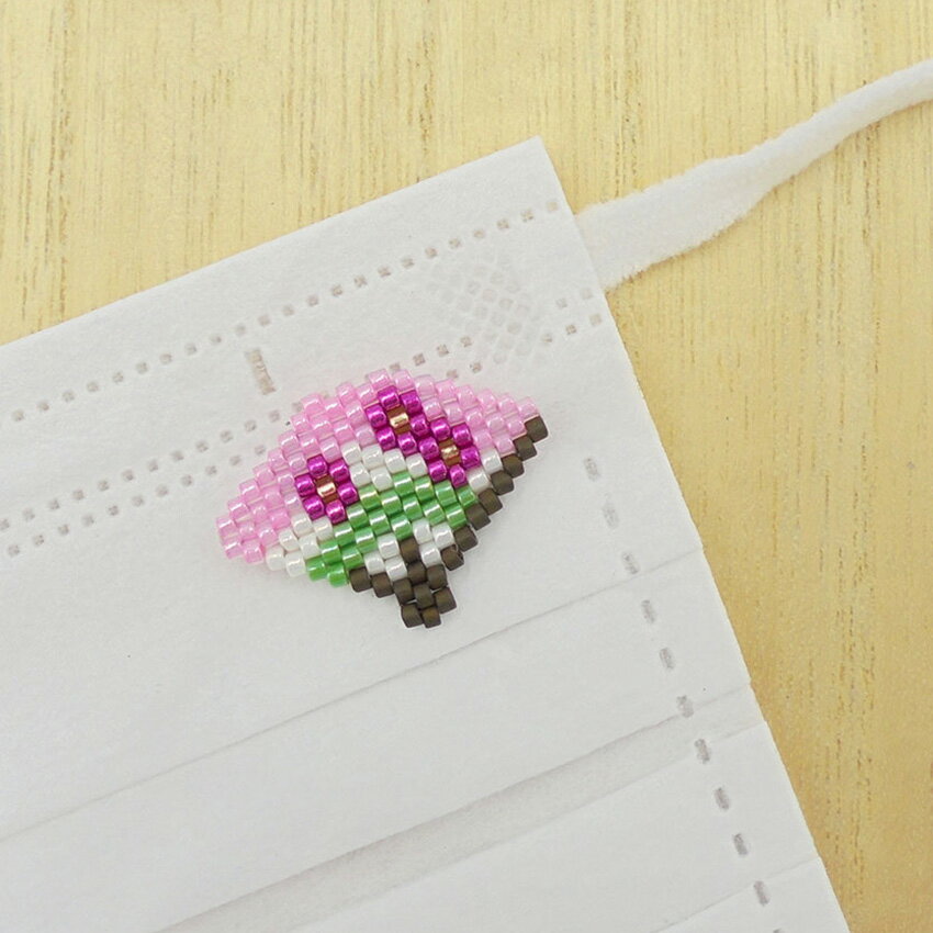 ひな祭りマグネットクリップ ひしもち扇 | ひな祭り マグネット クリップ ひしもち扇 キット 桃の節句 マスク アクセサリー ビーズキット 雛