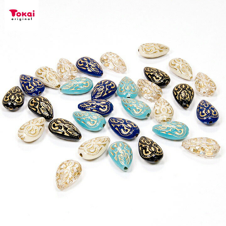 樂天商城 - 【在庫限り】ヴィンテージアクリル シズク 18×12mm 6ヶ | ヴィンテージ風 ビンテージ風 年代物風 アンティーク パーツ 材料 ゴールドライン しずく 雫 ドロップ なみだ型