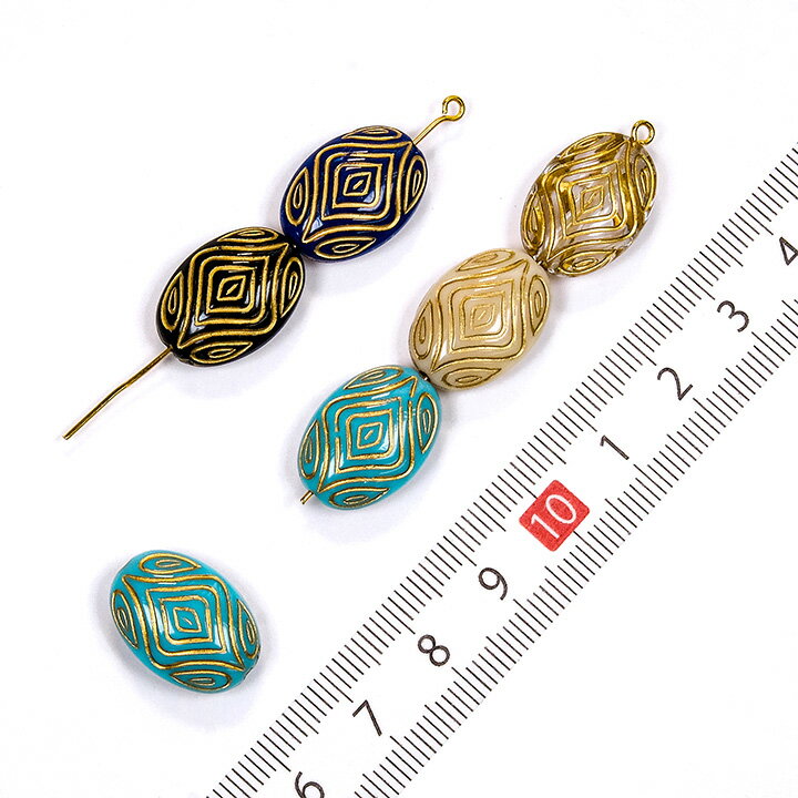 【在庫限り】ヴィンテージアクリル 楕円A 18×13mm 6ヶ | ヴィンテージ風 ビンテー...
