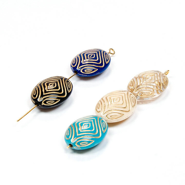 【在庫限り】ヴィンテージアクリル 楕円A 18×13mm 6ヶ | ヴィンテージ風 ビンテー...
