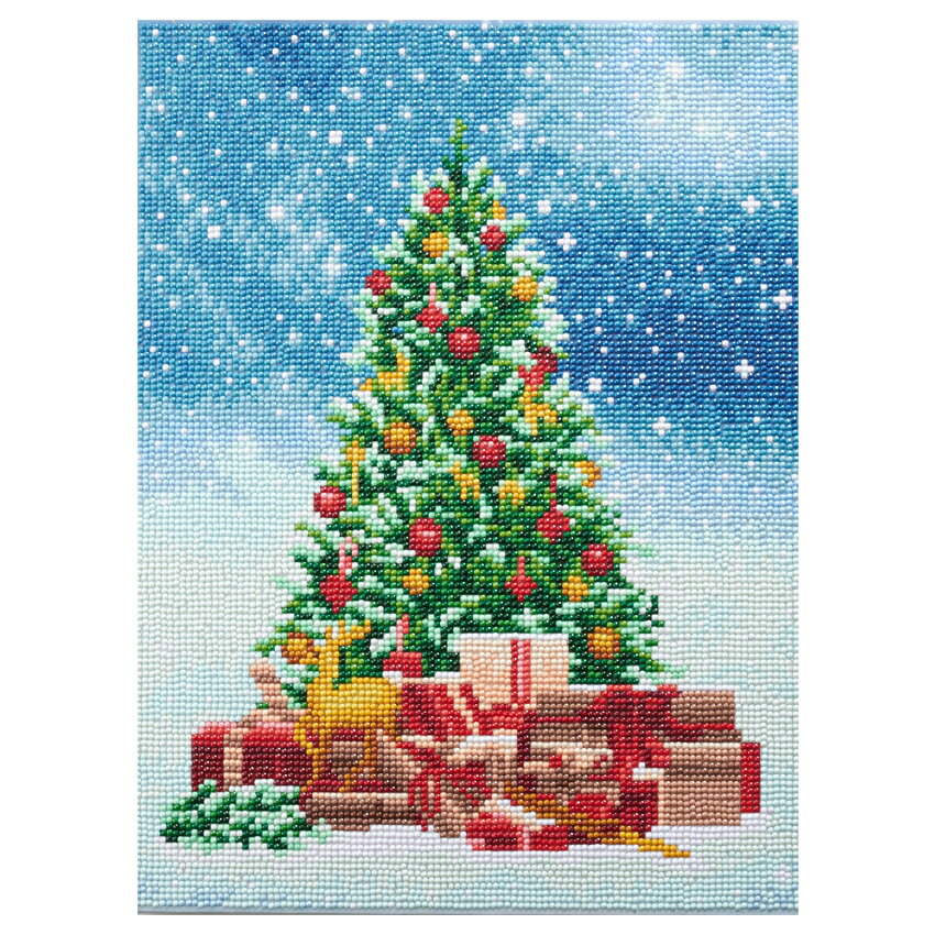 ダイヤモンドフィックス キット クリスマス 「Christmas （クリスマス） 10-3598」 30×40cm | 東京交易 刺繍キット ビーズキャンバスアート 貼り付け 刺しゅう クリスマスインテリア フレーム