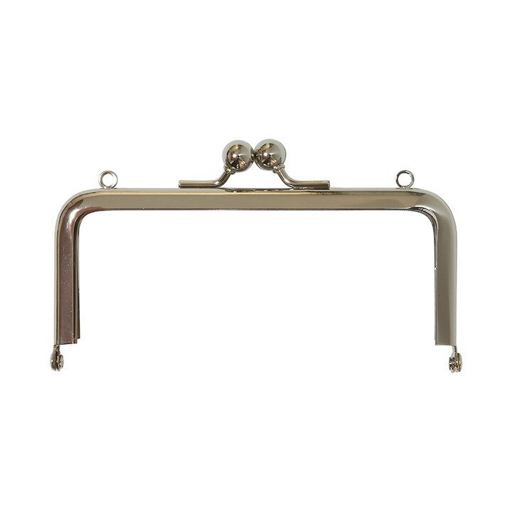 バッグマイスター 差し込み口金 角型 12cm 両カン付 ニッケル(N) | バッグ マイスター 12×5.5cm シルバー 銀 レプレ