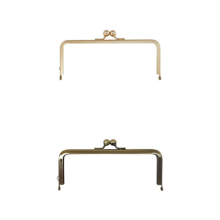 バッグマイスター 差し込み口金 角型 15cm 片カン付 ゴールド（G）／アンティックゴールド（AG） | バッグ マイスター 15×6cm アンティークゴールド レプレ