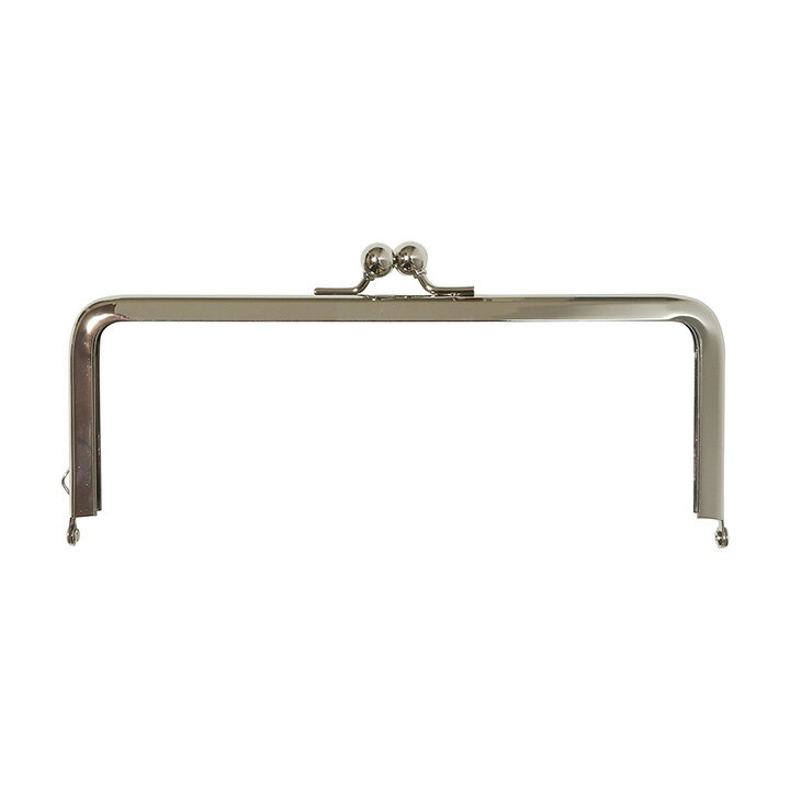 バッグマイスター 差し込み口金 角型 18cm 片カン付 ニッケル（N） | バッグ マイスター 18×7cm シルバ..