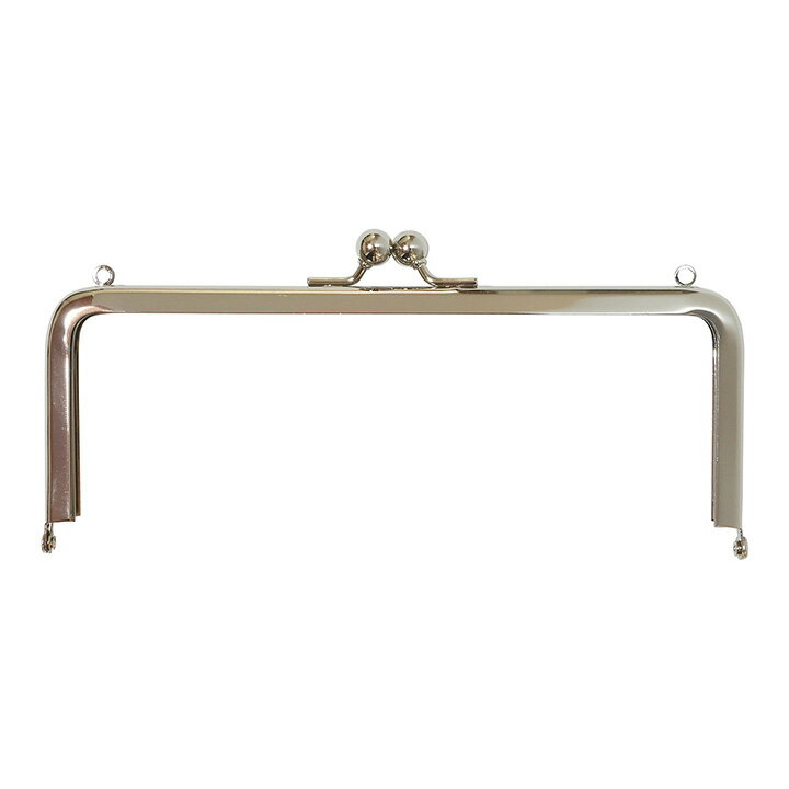 バッグマイスター 差し込み口金 角型 18cm 両カン付 ニッケル（N） | バッグ マイスター 18×7cm シルバ..