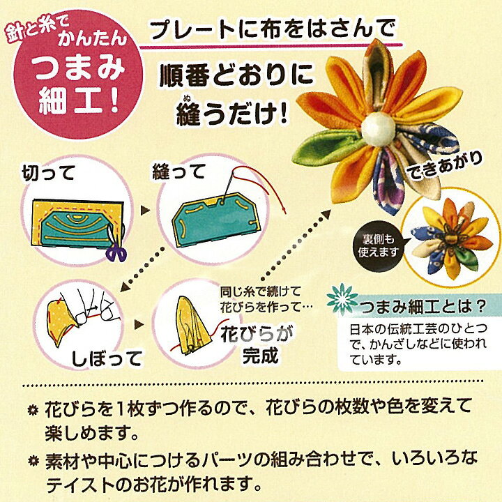 クロバー つまみ細工プレート 剣つまみ SS｜便利グッズ 簡単 つまみ細工 レシピつき shugale-10026658 手芸材料の通信販売 シュゲール サンプル画像2