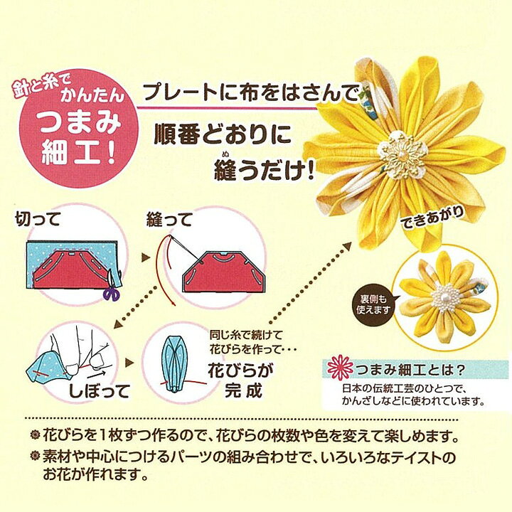 クロバー つまみ細工プレート 剣ひだつまみ L 57-465｜便利グッズ 簡単 つまみ細工 レシピつき shugale-10033565 手芸材料の通信販売 シュゲール サンプル画像2