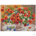 ダイヤモンドフィックス キット ケシの花 10-3301 ／ 30×40cm けしの花 | 東京交易 ダイアモンドフィックス ビーズキット ビーズキャンバスアート 貼り付け インテリア フレーム 刺繍キット ダイヤモンド アート 1