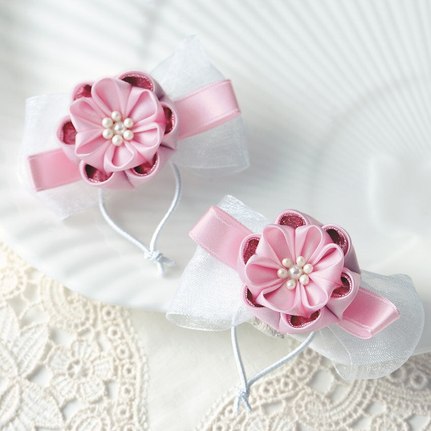 タカギ繊維 モダンにおでかけ つまみ細工 キット ヘアゴム LH-474 ピンク 2個 | パナミ つまみ細工キッ..