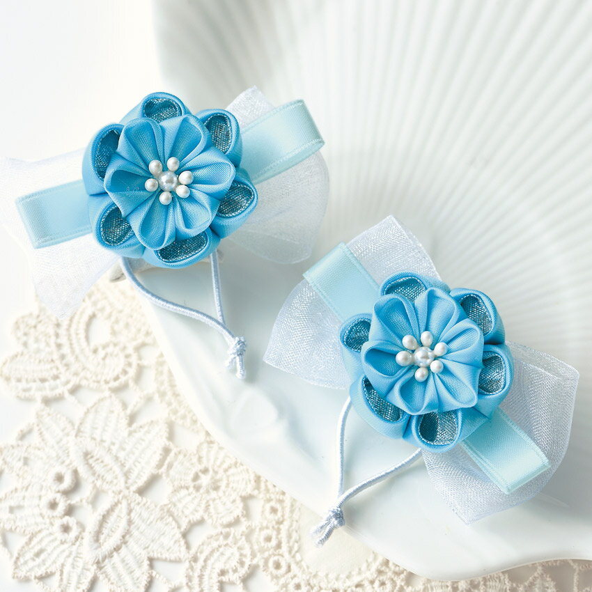 タカギ繊維 モダンにおでかけ つまみ細工 キット ヘアゴム LH-475 ブルー 2個 | パナミ つまみ細工キッ..