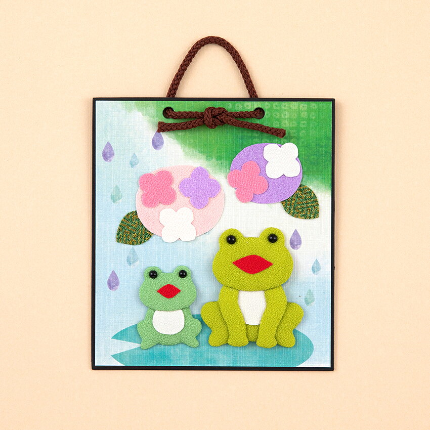 手芸キット ほっこり動物の押し絵かべ飾り 夏セット（かえる・イルカ・きんぎょ） ちりめん押絵キット shugale-10101305 手芸材料の通信販売 シュゲール サンプル画像2