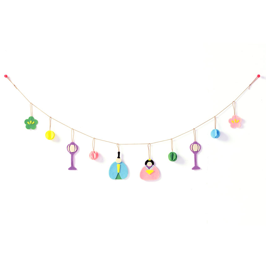 パナミ フェルトのガーランド ひな祭り HM-33 | タカギ繊維 おひなさま お雛様 雛人形 ひな人形 雛飾り ひなまつり ひな祭り 手作りキット パナミ
