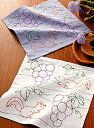 刺繍 刺しゅうキット オリムパス 刺し子 花ふきん(2枚1組) ぶどうとリス 252 【メール便可】