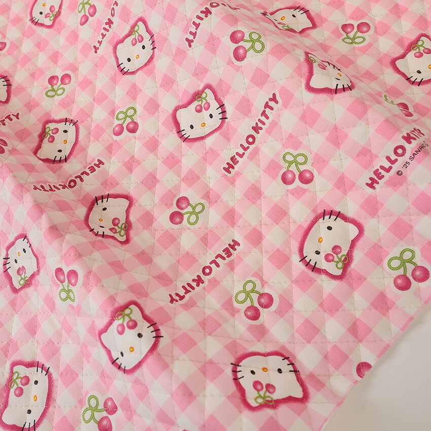 樂天商城 - サンリオ ハローキティ サクランボ オックスキルト 50cm単位 | 切売り 切り売り 生地 布 布地 かわいい キルティング キャラクター 入園 入学 女の子 男の子 レトロ チェリー 丈夫 新学期 通園 通学 グッズ 定番 SANRIO 懐かしい ピンク