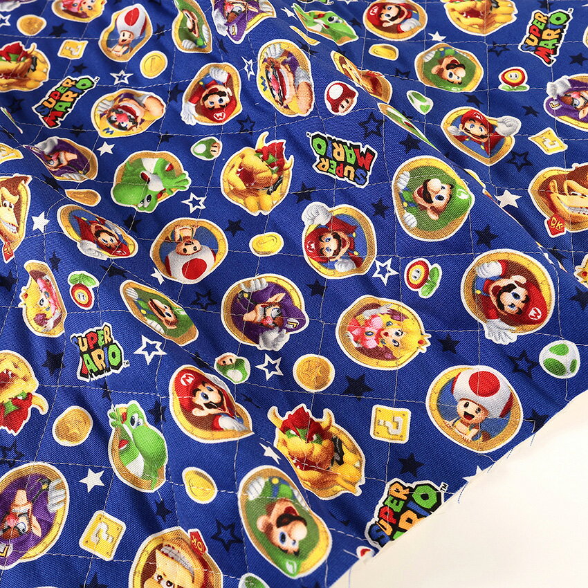 スーパーマリオ コイン柄 オックスキルト 50cm単位 | 切売り 切り売り 生地 布 布地 キルティング かっこいい スーパーマリオブラザーズ メダル柄 入園 入学 女の子 男の子 新学期 通園 通学 グッズ 丈夫 厚手 金貨 ゲーム