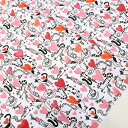 USAコットン HEARTS AND CATS 50cm単位 | 切売り 切り売り 生地 布 布地 USAコットン Benartex ベナテックス コットン10...