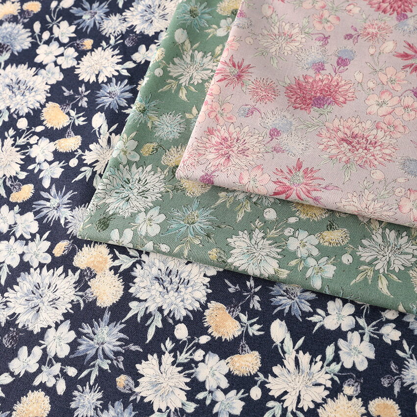 Nostalgia Noble Aroma スケア 50cm単位 | 切売り 切り売り 生地 布 布地 花柄 フラワー柄 フラワープリント かわいい おしゃれ 植物柄 ボタニカル柄 薄手 薄地 服地 ノスタルジア コットン100％ 大人っぽいのサムネイル