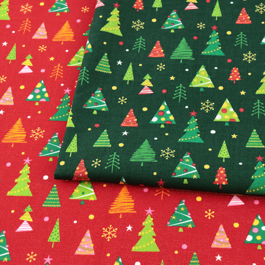 ◎XmasPUSH！◎クリスマス ツリー スケア 1m単位｜切売り 切り売り 生地 布 布地 コットン100％ ディスプレー ディスプレイ 飾りつけ ラッピング ノエル 薄手 薄地 赤 緑 もみの木 クリスマスツリー 雪の結晶 かわいい