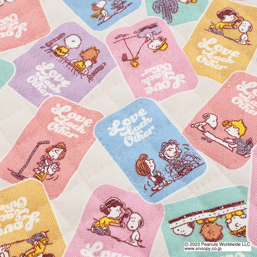 スヌーピー ラブ オックスキルト 50cm単位｜切売り 切り売り 生地 布 布地 厚手 丈夫 キルティング キ..