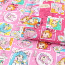 ひろがるスカイ！ プリキュア オックスキルト 50cm単位｜切売り 切り売り 生地 布 布地 キルト生地 キルティング キルティング生地 厚手 丈夫 ひろプリ ピンク 入園グッズ 入学グッズ 新学期グッズ 女の子 男の子 かわいい