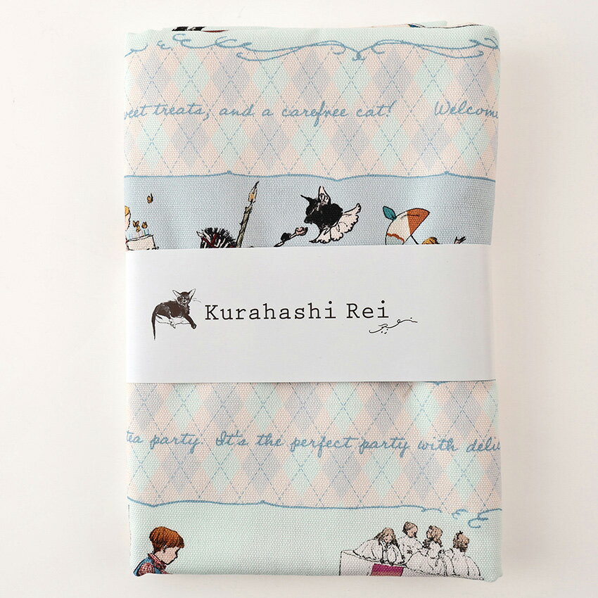 KurahashiRei くらはしれい 秘密のお茶会 オックス 50cm カットクロス｜生地 布 布地 はぎれ カット布 カットクロス コットン100％ レトロ ノスタルジック 普通地 丈夫 かわいい 女の子 ガーリー ねこ 猫 ネコ キャットのサムネイル