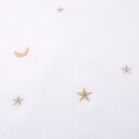 刺繍レース 月と星 ウォッシャブル 50cm単位|切売り 切り売り 生地 布 布地 薄手 レース カーテン 月柄 星柄 丸洗い 洗える インテリア ラメ 金 銀...