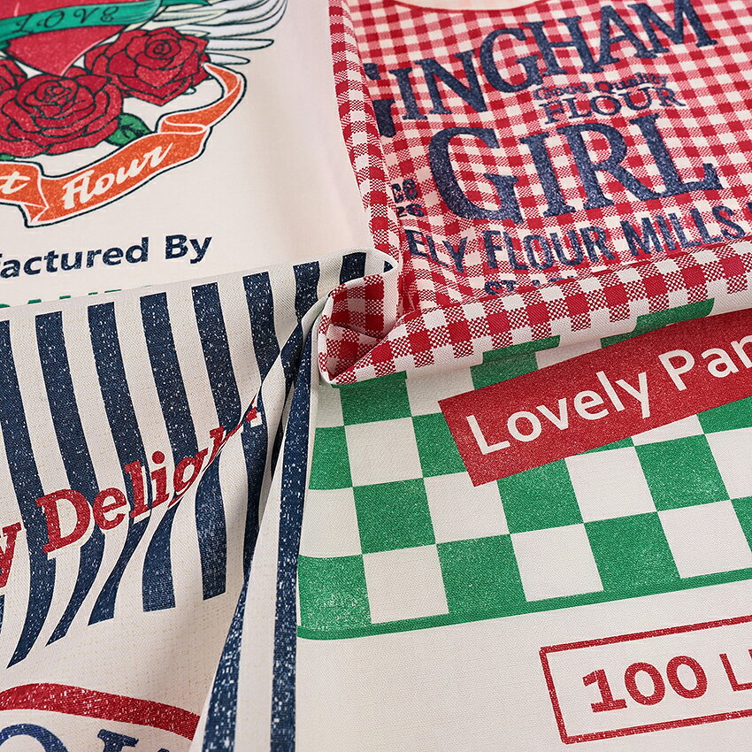 手芸材料の通信販売 シュゲールの生地 布 Lovely Panic Label&Sack2 武石正子パネル 110cm×1m カットクロス | 布地 はぎれ カット布 かわいい おしゃれ レトロ セルフィッシュM コットン100％ ポップ キュート カラフル キルター アメリカン ノスタルジー｜アングル3