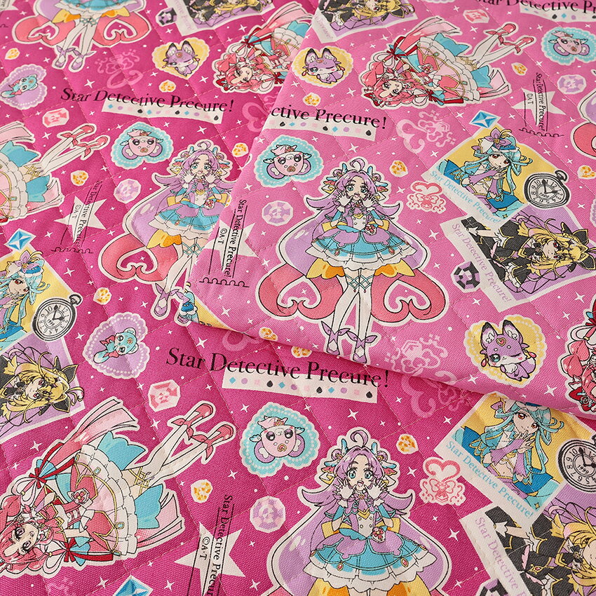 名探偵プリキュア オックスキルト 50cm単位 生地 布 切売り 切り売り 布地 キルティング キャラクター 厚手 たんプリ 入園 入学 新学期 通園 通学 女の子 男の子 かわいい ピンク 丈夫 グッズ