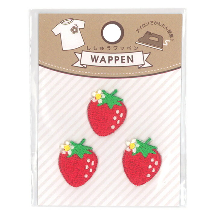 目印ワッペン イチゴ | 目印 目印ワッペン アイロン イチゴ 簡単 入園準備 入学準備 目印 ワンポイント トーカイ いちご いちご 女の子 アップリケ ワッペン