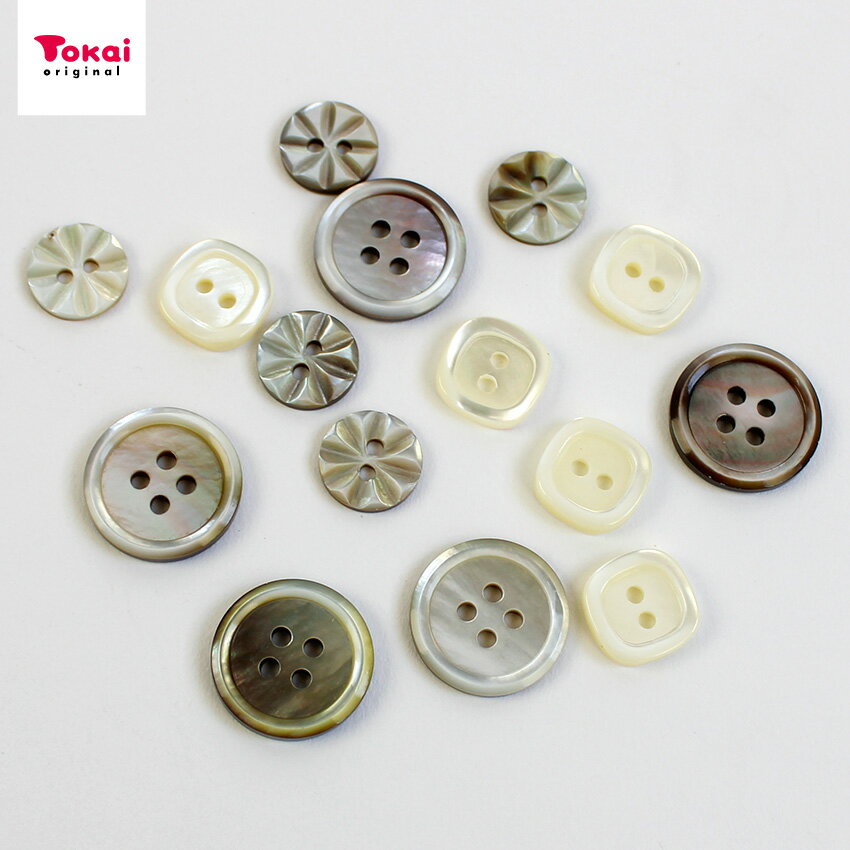 シェルボタンアソート 釦 15ケ入 | ボタン アソート 卸 お買い得 大量 大袋 衣装 補修 洋裁