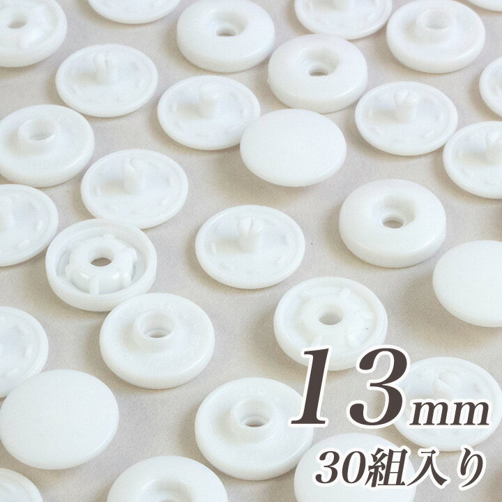 CraftCafe 簡単プラホック 約13mm 30組入 ホワイト｜