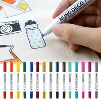 ☆P5倍☆NUNO DECO PEN DOT（ヌノデコペン ドット） 全15色 | ネームペン 名前ペン 布用 ペン カラー インク 布デコペン NUNO DECO PEN ツインタイプ 日本製