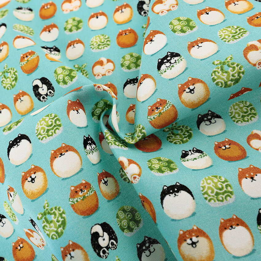 めんこい和 柴犬まんじゅう スケア 50cm単位｜切売り 切り売り 生地 布 布地 イヌ ...