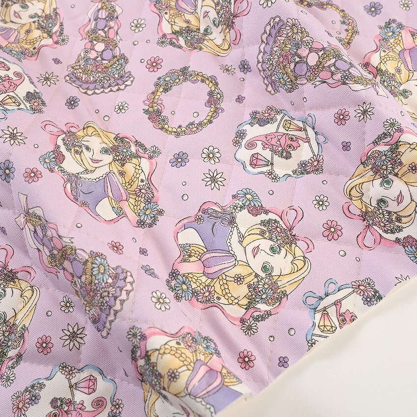 ディズニー プリンセス ラプンツェル オックスキルト 50cm単位 切売り 切り売り 生地 布 布地 キャラクター 入園 入学 キルティング生地 Disney 新学期 通園 通学 グッズ かわいい 厚手 女の子 男の子 塔の上のラプンツェル プリンセス