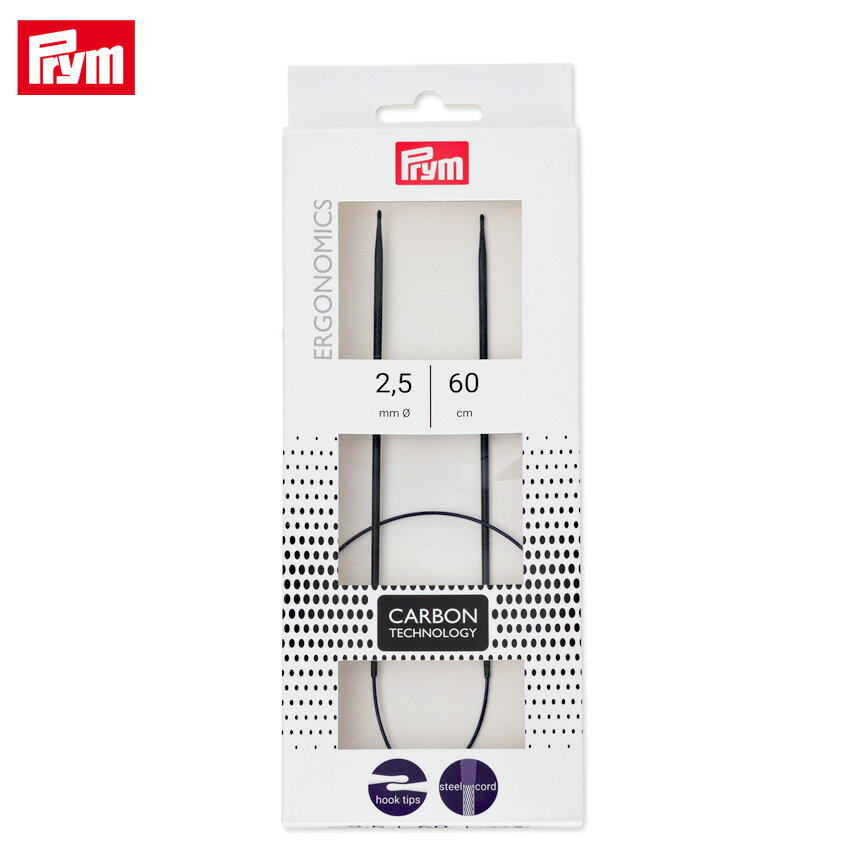 Circular Needle - Prym プリム エルゴノミクス 輪針カーボン製 60cm 2.5mm(約1号)｜編針 あみ針 あみもの ニット 手編み 編み物 道具