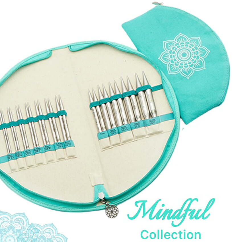 The Mindful 付け替え式ステンレス輪針セット 13cmレースロング針×12サイズ 36301|マインドフル 手編み あみもの ニット 編み物 輸入品 KnitPro