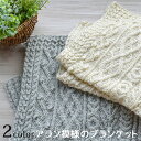 内藤商事 アラン模様のブランケット KT-9|編み物 棒針編み あみもの ひざ掛け キット ニット 手編み プレゼント